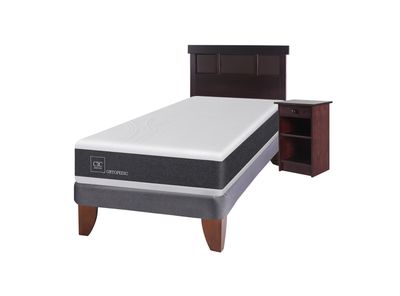 Imagen 2 del producto Cama Europea New Ortopedic 1.5 Plazas + Set Muebles New Dublín Chocolate