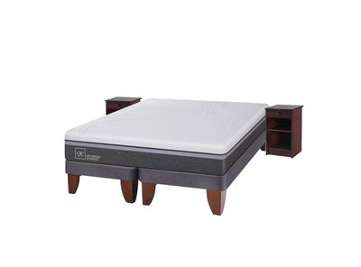 Imagen 2 del producto Cama Europea Ortopedic Advance 2 Plazas Base Dividida + Velador New Dublín Chocolate