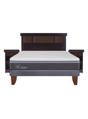 Imagen 2 del producto Cama Europea Ortopedic Advance 2 Plazas Base Normal + Set Muebles New Dublín Chocolate