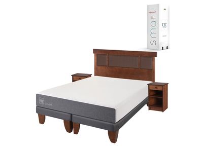 Imagen 2 del producto Cama Europea Smart 2 Plazas Base Dividida + Set Muebles New Dublín Caramelo