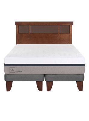 Imagen 2 del producto Cama Europea Balance 2 Plazas Base Dividida + Respaldo New Dublín Café