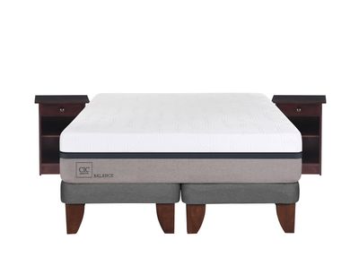 Cama Europea Balance 2 Plazas Base Dividida + Veladores New Dublín