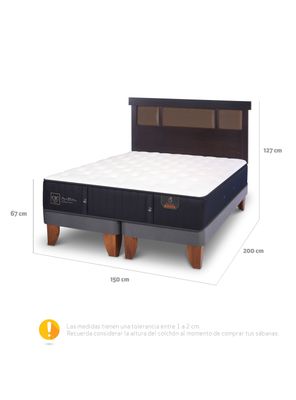 Imagen 2 del producto Cama Europea Premium 2 Plazas Base Dividida + Respaldo New Dublin Chocolate