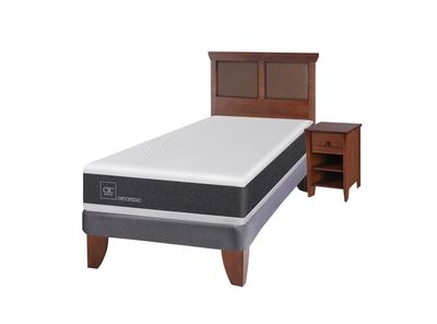 Cama Europea New Ortopedic 1.5 Plazas + Set Muebles New Torino
