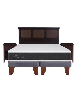 Imagen 2 del producto Cama Europea New Ortopedic 2 Plazas Base Dividida + Set Muebles New Torino Chocolate