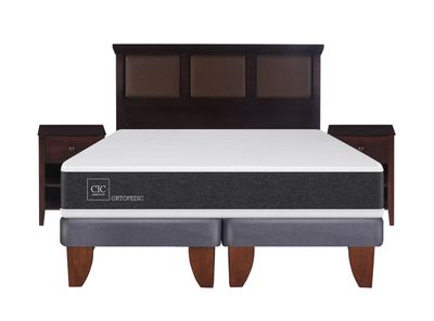 Imagen 2 del producto Cama Europea New Ortopedic King + Set Muebles New Torino Chocolate