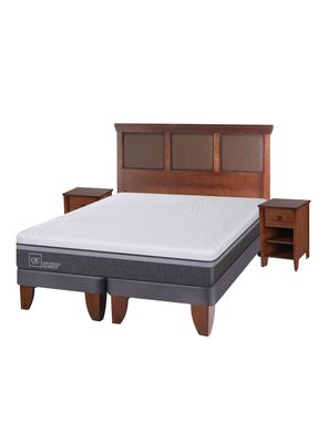 Cama Europea Ortopedic Advance King + Set Muebles New Torino