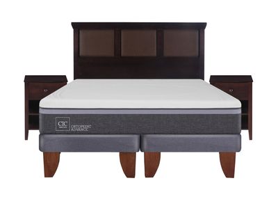 Imagen 2 del producto Cama Europea Ortopedic Advance King + Set Muebles New Torino Chocolate