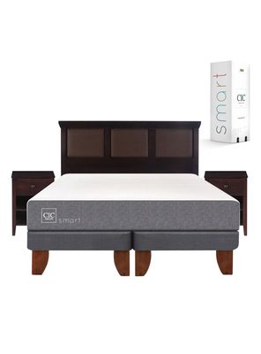 Imagen 2 del producto Cama Europea Smart 2 Plazas Base Dividida + Set Muebles New Torino Chocolate