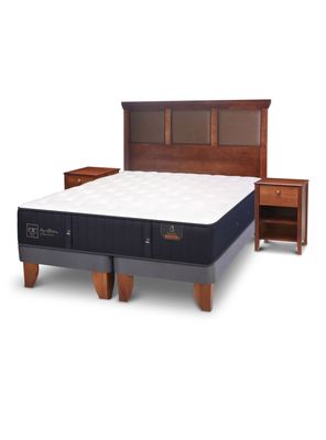 Cama Europea Premium 2 Plazas Base Dividida New Torino + Set Muebles