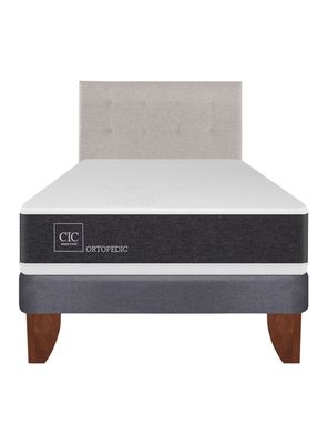 Cama Europea New Ortopedic 1.5 Plazas + Respaldo Tigris