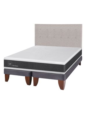 Cama Europea New Ortopedic 2 Plazas Base Dividida + Respaldo Tigris