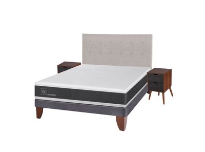 Imagen 2 del producto Cama Europea New Ortopedic 2 Plazas Base Normal + Set Muebles Tigris