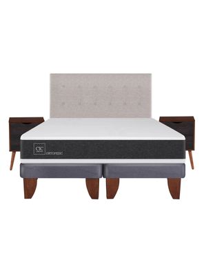 Imagen 2 del producto Cama Europea New Ortopedic 2 Plazas Base Dividida + Set Muebles Tigris