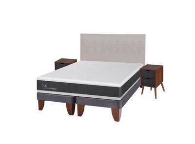 Cama Europea New Ortopedic King + Set Muebles Tigris