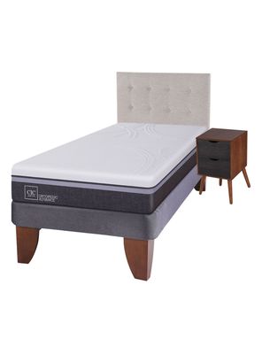 Cama Europea Ortopedic Advance 1.5 Plazas + Set Muebles Tigris