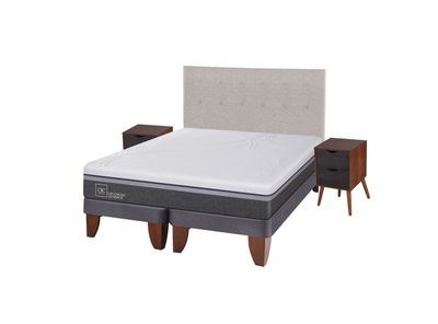Cama Europea Ortopedic Advance 2 Plazas Base Dividida + Set Muebles Tigris