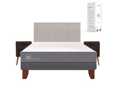 Imagen 2 del producto Cama Europea Smart 2 Plazas Base Normal + Set Muebles Tigris