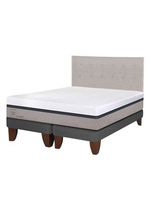 Cama Europea Balance 2 Plazas Base Dividida + Respaldo Tigris