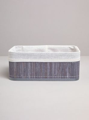 Canasto Tela Bambu Gris L