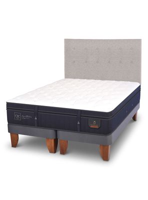 Cama Europea Super Premium 2 Plazas Base Dividida + Respaldo Tigris