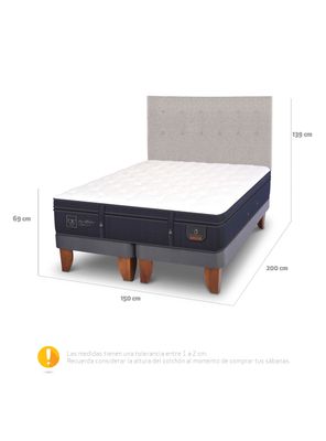 Imagen 2 del producto Cama Europea Super Premium 2 Plazas Base Dividida + Respaldo Tigris
