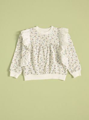 Polerón Estampado Floral, Aplicación de Vuelos de Broderie