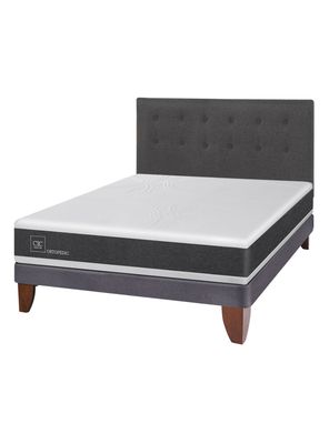 Cama Europea New Ortopedic 2 Plazas Base Normal + Respaldo Eufrates