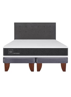 Imagen 2 del producto Cama Europea New Ortopedic 2 Plazas Base Dividida + Respaldo Eufrates