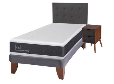 Imagen 2 del producto Cama Europea New Ortopedic 1.5 Plazas Base Normal + Set Muebles Eufrates