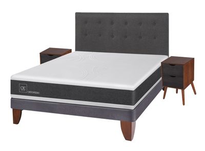 Imagen 2 del producto Cama Europea New Ortopedic 2 Plazas Base Normal + Set Muebles Eufrates