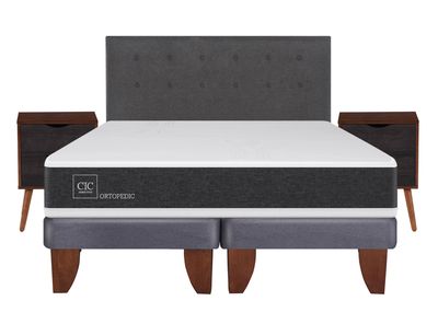 Imagen 2 del producto Cama Europea New Ortopedic 2 Plazas Base Dividida + Set Muebles Eufrates