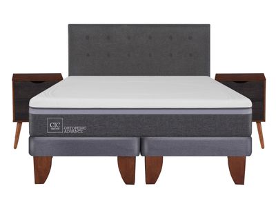 Imagen 2 del producto Cama Europea Ortopedic Advance 2 Plazas Base Dividida + Set Muebles Eufrates