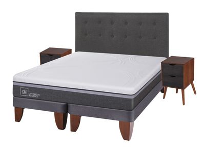 Cama Europea Ortopedic Advance 2 Plazas Base Dividida + Set Muebles Eufrates