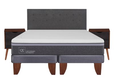 Cama Europea Ortopedic Advance King Base Dividida + Set Muebles Eufrates