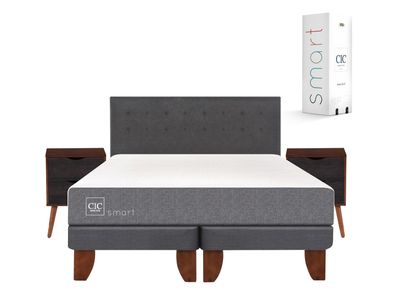 Cama Europea Smart King Base Dividida + Set Muebles Eufrates