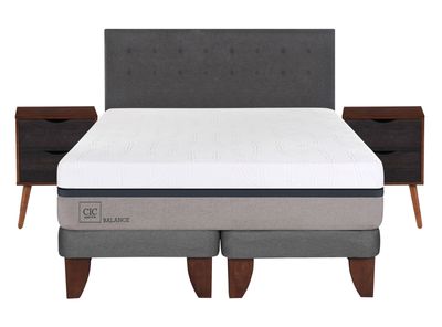 Cama Europea Balance King Base Dividida + Set Muebles Eufrates