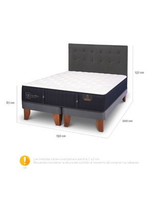 Imagen 2 del producto Cama Europea Premium 2 Plazas Base Dividida + Respaldo Eufrates