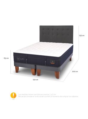 Imagen 2 del producto Cama Europea Super Premium 2 Plazas Base Dividida + Respaldo Eufrates