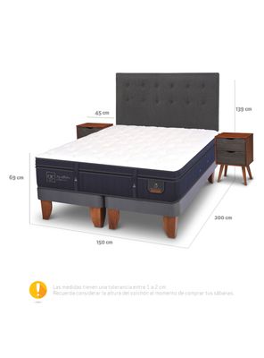 Imagen 2 del producto Cama Europea Super Premium 2 Plazas Base Dividida Eufrates + Set Muebles