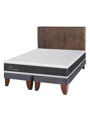 Cama Europea New Ortopedic 2 Plazas Base Dividida + Respaldo Baker