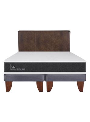 Imagen 2 del producto Cama Europea New Ortopedic 2 Plazas Base Dividida + Respaldo Baker