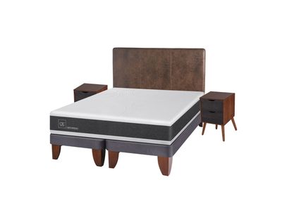 Cama Europea New Ortopedic King + Set Muebles Baker