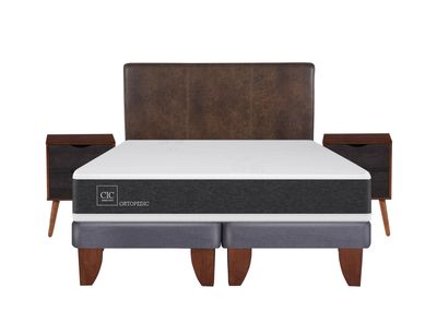 Imagen 2 del producto Cama Europea New Ortopedic King + Set Muebles Baker