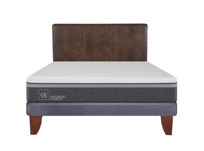 Cama Europea Ortopedic Advance 2 Plazas Base Normal + Respaldo Baker