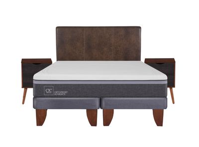 Cama Europea Ortopedic Advance 2 Plazas Base Dividida + Set Muebles Baker