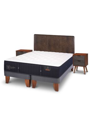 Cama Europea Premium 2 Plazas Base Dividida Baker + Set Muebles