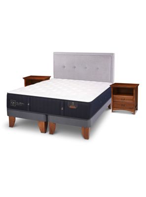Cama Europea Premium 2 Plazas Base Dividida Ganges + Set Muebles