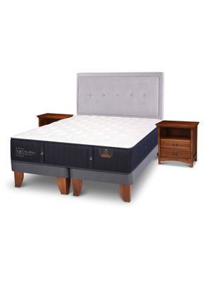Cama Europea Premium King Ganges + Set Muebles