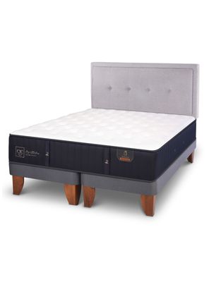 Cama Europea Premium 2 Plazas Base Dividida + Respaldo Ganges